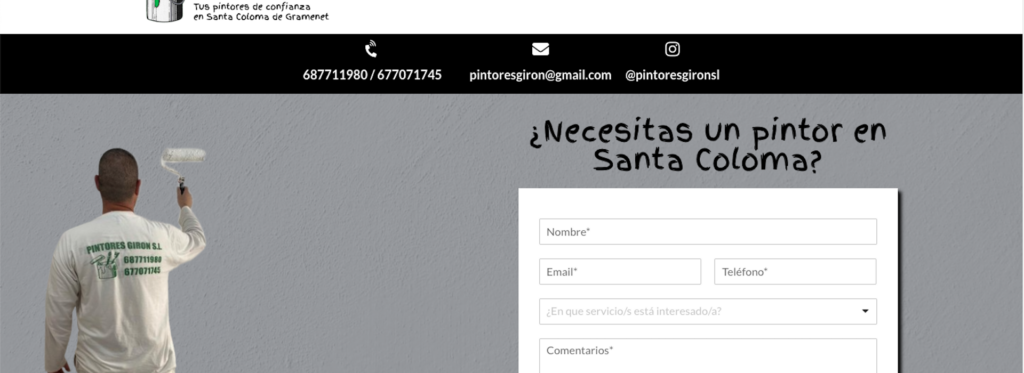 Nueva web pintorsantacoloma.com 1